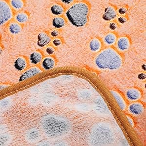 12 pieces pet blanket soft fleece dog fluffy doggie warm felt throw cute paw print puppy kitten sleep mat bed covers for cat dark gray white camel23 x 16 inch   cucciolini doodles