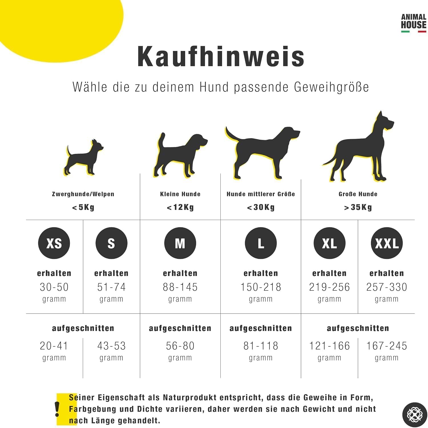 Animal House 3 Stück ganze Hirschgeweihe für Hunde, 100% natürliches Kauspielzeug, stärkt die Mundhygiene, widerstandsfähig und langlebig, in Allen Größen erhältlich (3, L)