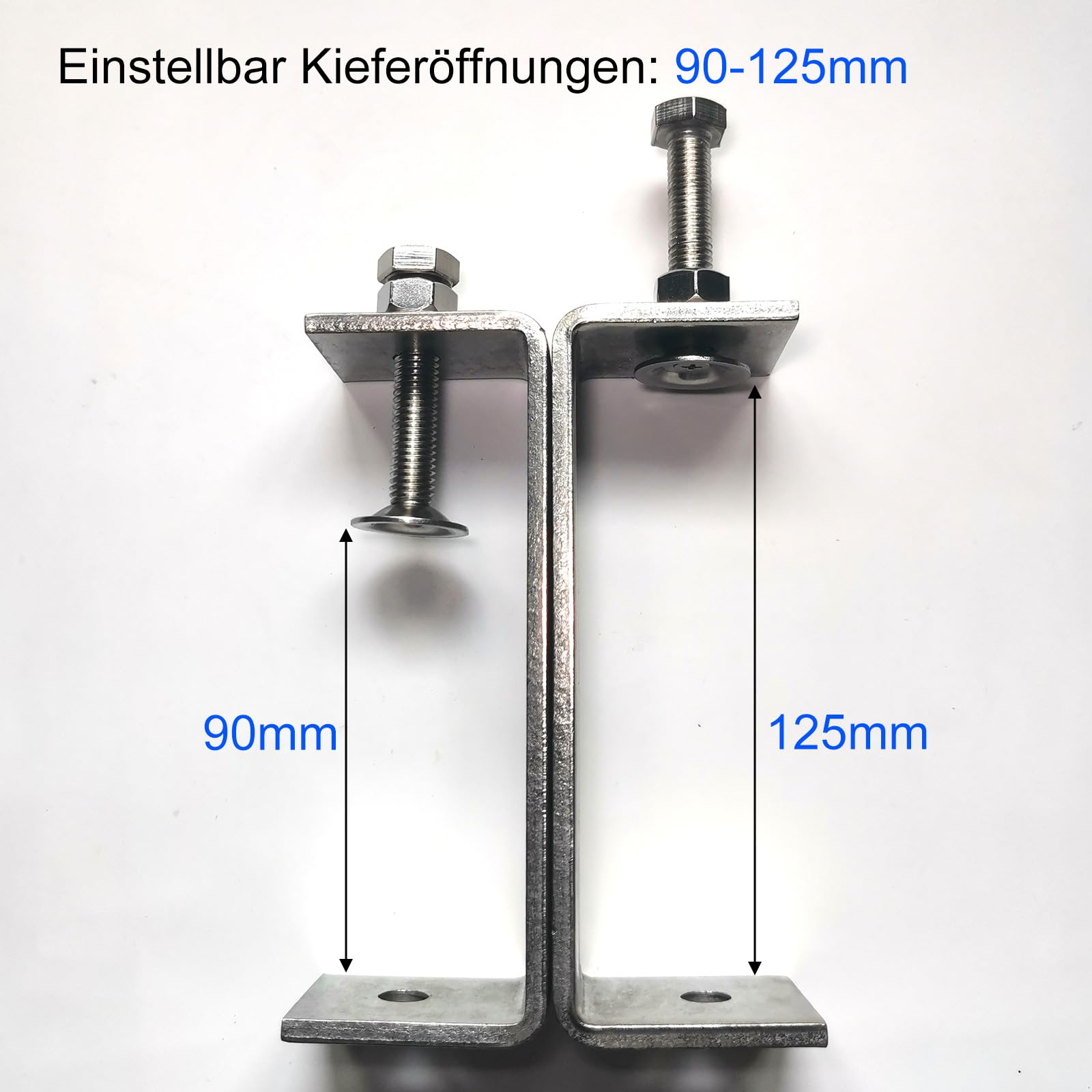 2 pièces Mini Serre-Joints en C Ouverture 130mm, Serre Joint en C Inoxydable Plage de Serrage 90-125 mm C Clamp Set, Pinces et Tendeurs pour Travail du Bois, Fabrication de Meubles, Bricolage