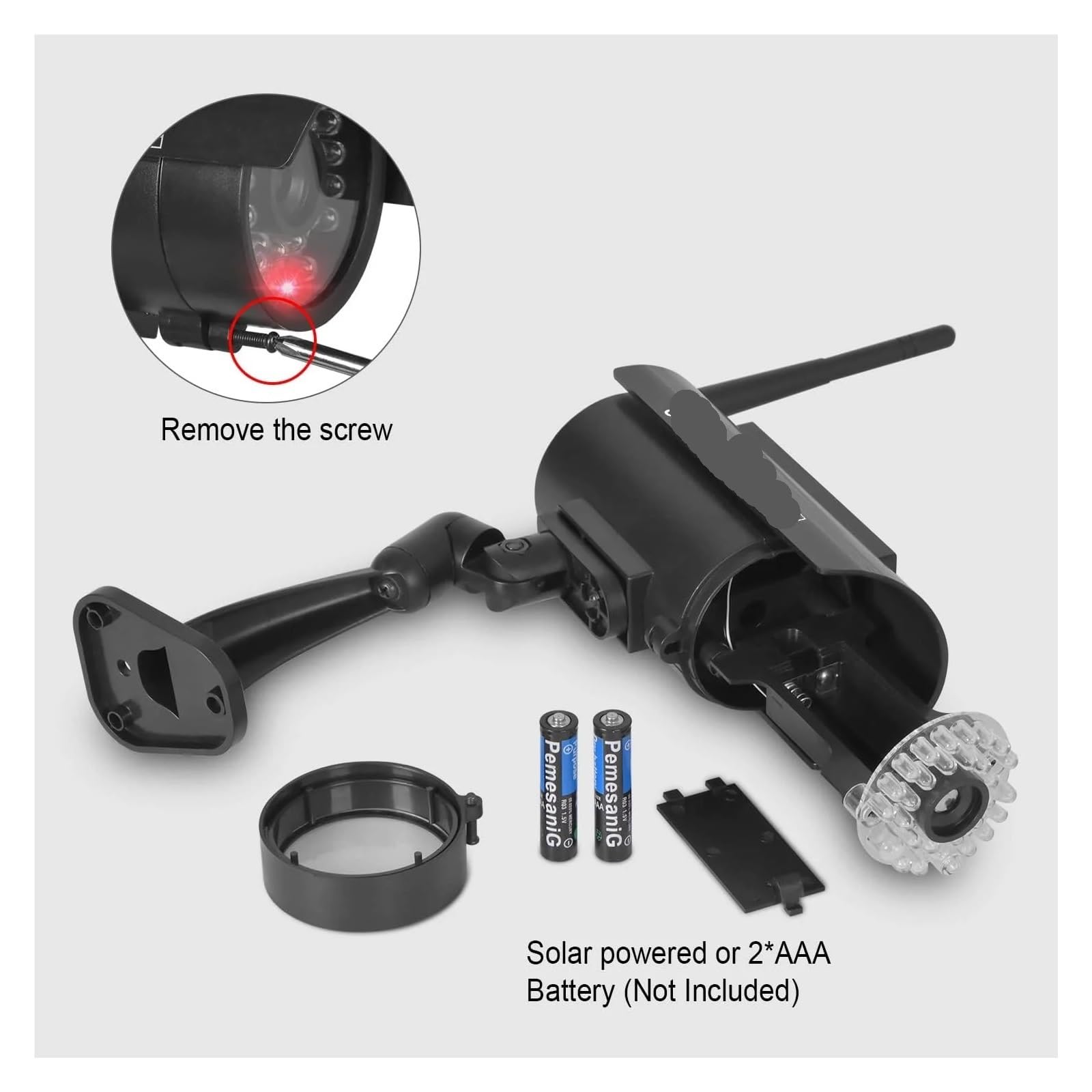 Telecamera finta fittizia ad energia solare Cctv Sicurezza Wifi Telecamera fittizia for videosorveglianza esterna