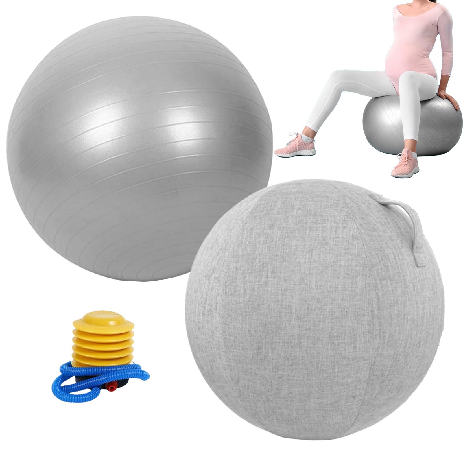 Pelota de gimnasia: diseño ergonómico antiexplosión, equipo de yoga y fitness, soporte de embarazo de gran tamaño, herramienta de calentamiento de entrenamiento atlético, ideal para el hogar