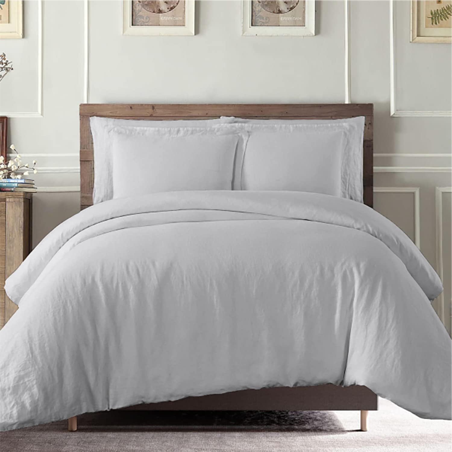 600 Thread Count 100% Egyptian Cotton Duvet Cover - (Silver Grey, 3PC King)