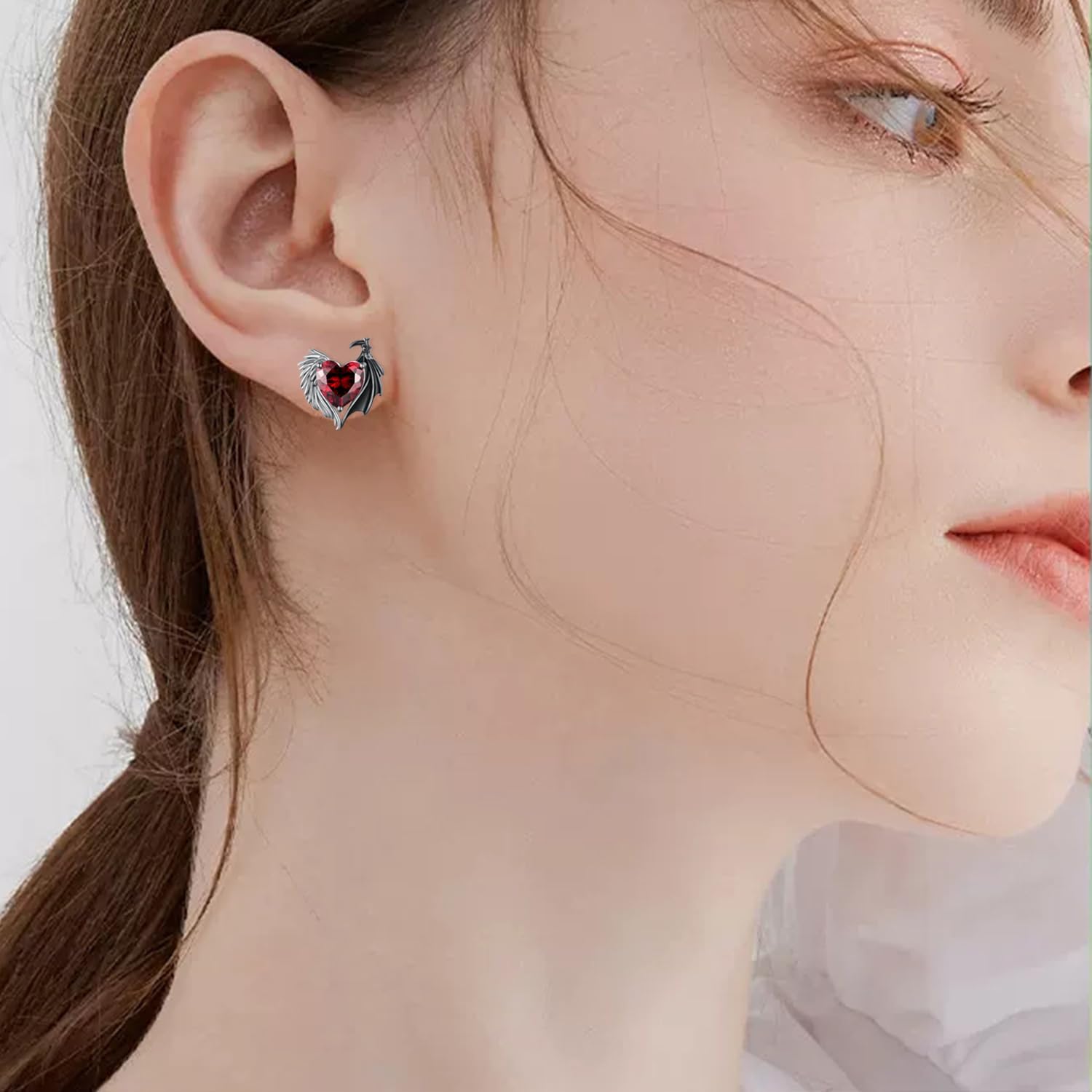 Angel Devil Earrings 925 Sterling Silver Angel Earrings Devil Earrings Gothic Earrings Jewelry for Women - Image 2
