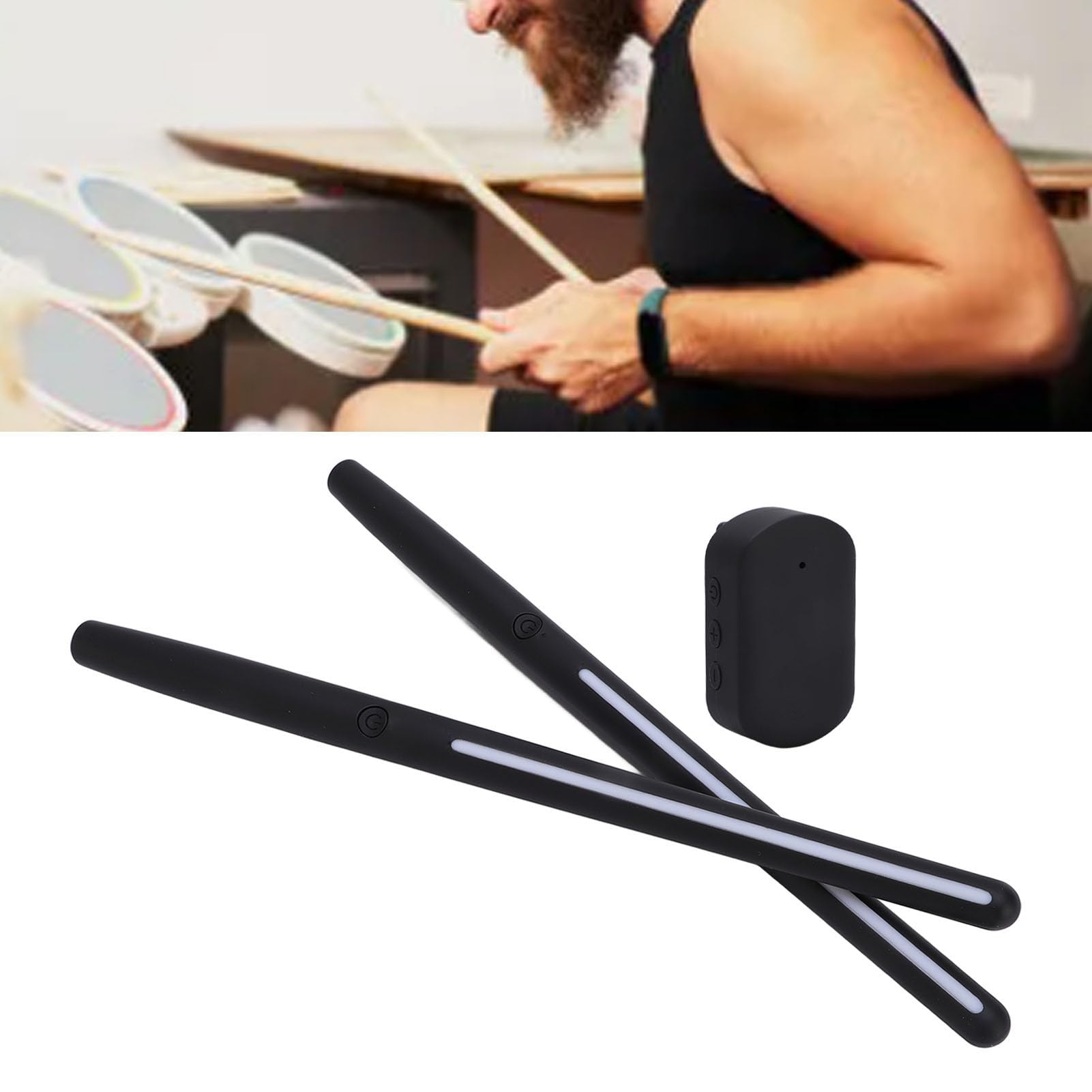 Set di Batteria Ad Aria Elettrica Kit di Batteria Elegante e Portatile per Uso Domestico o Jam Session con gli Amici, Realizzato in Materiale Plastico di qualità
