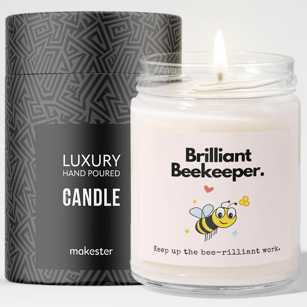 Beekeeper Gift - Luxury Soy Wax Candle - Vanilla, Jasmine, Sugared Almond - Makester โ image 1