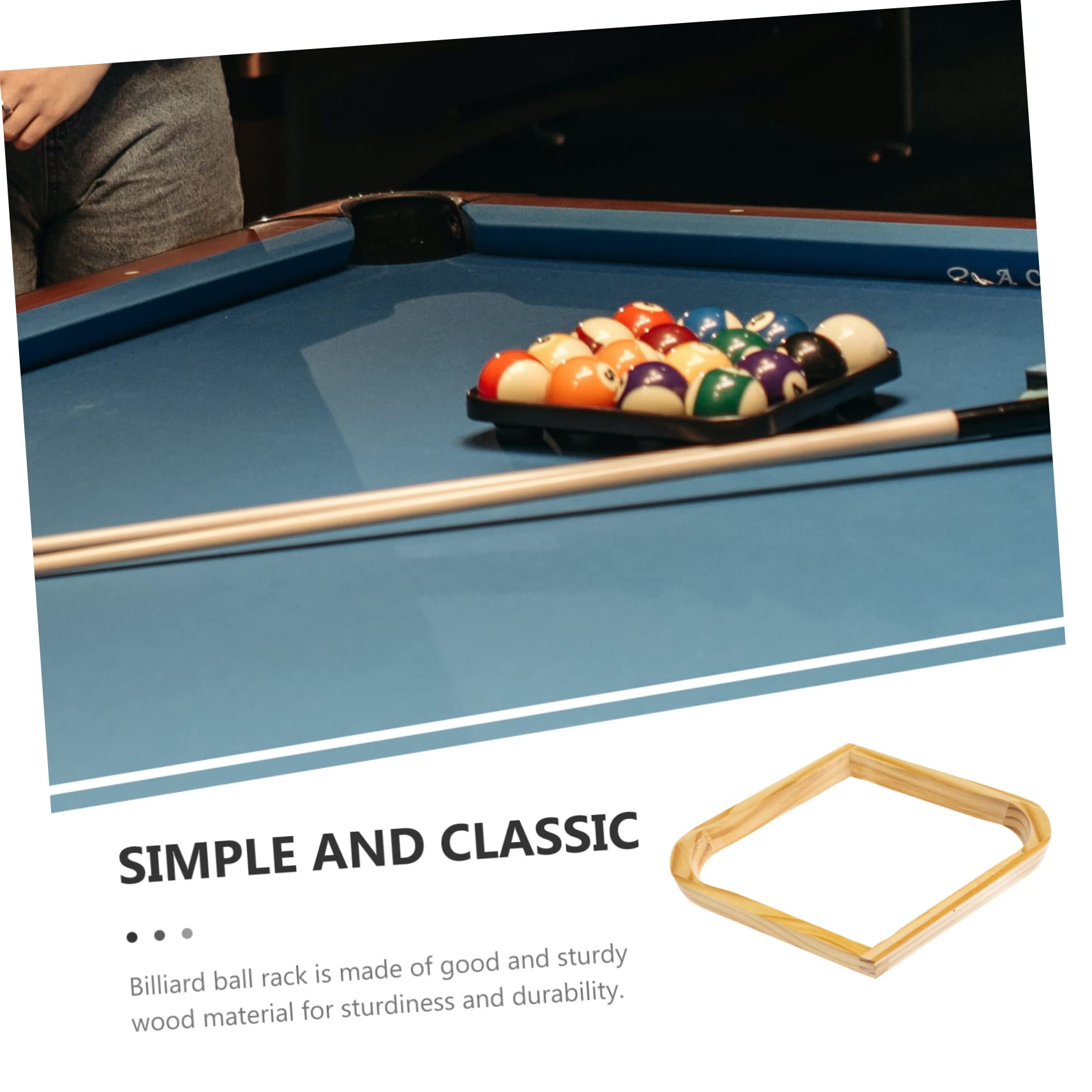 Support de Boules de Billard, Triangle de Billard, Cadre de Billard, 2 pièces, Accessoires de Table de Billard, Support de Billard en Bois(30x20.5cmx4pcs)