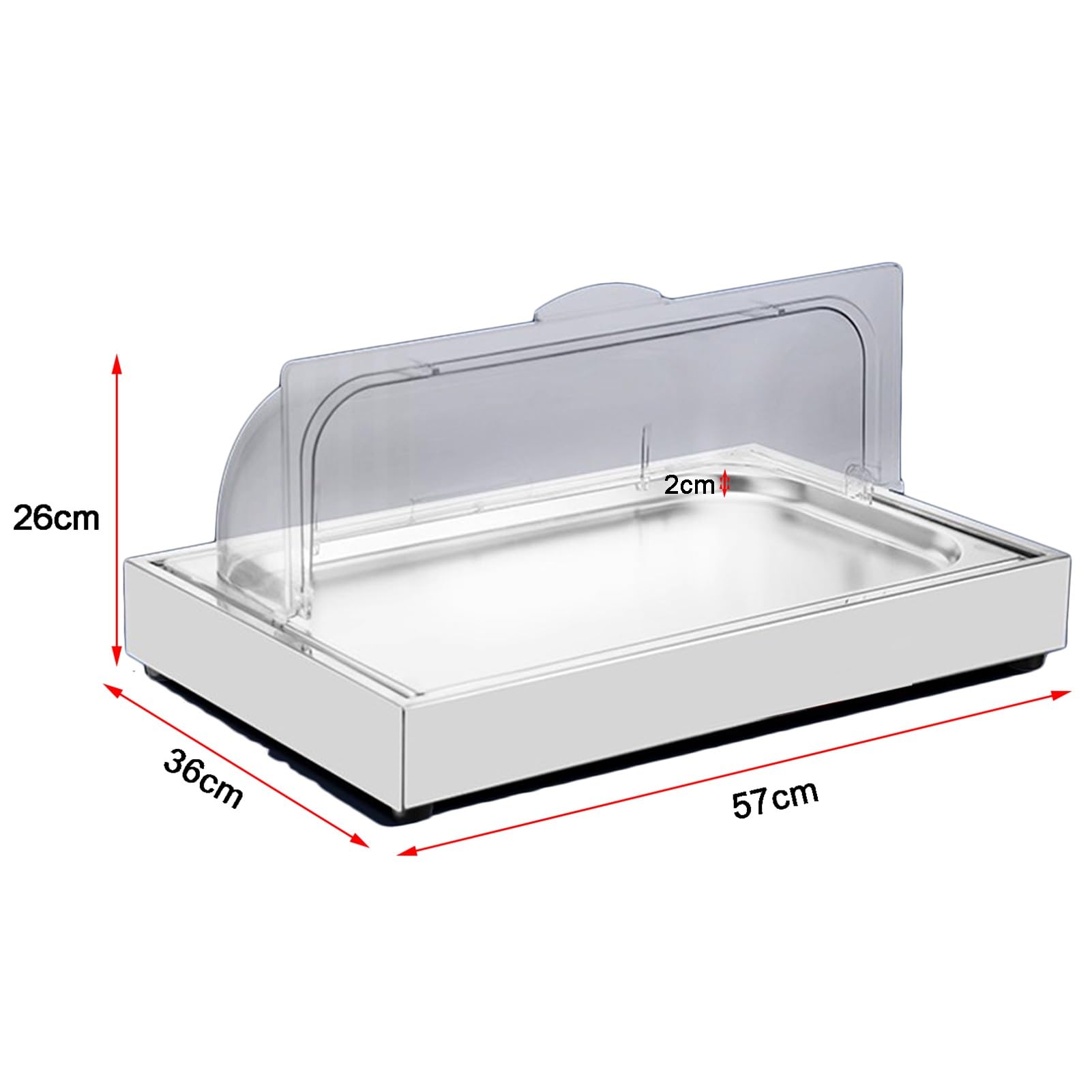 Bandeja transparente enrollable para servir alimentos de hielo, contenedor de buffet de mariscos, plato de exhibición de fiesta para frutas y aperitivos (negro 2 cm/1 rejilla), perfecto para catering