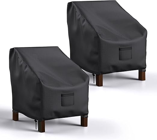 Mrrihand Patio Chair Covers Waterproof, Lounge Deep Seat Cover, Heavy Duty Outdoor Lawn Patio Furniture Covers (33" W x 34" D x 31" H - 2 Pack)