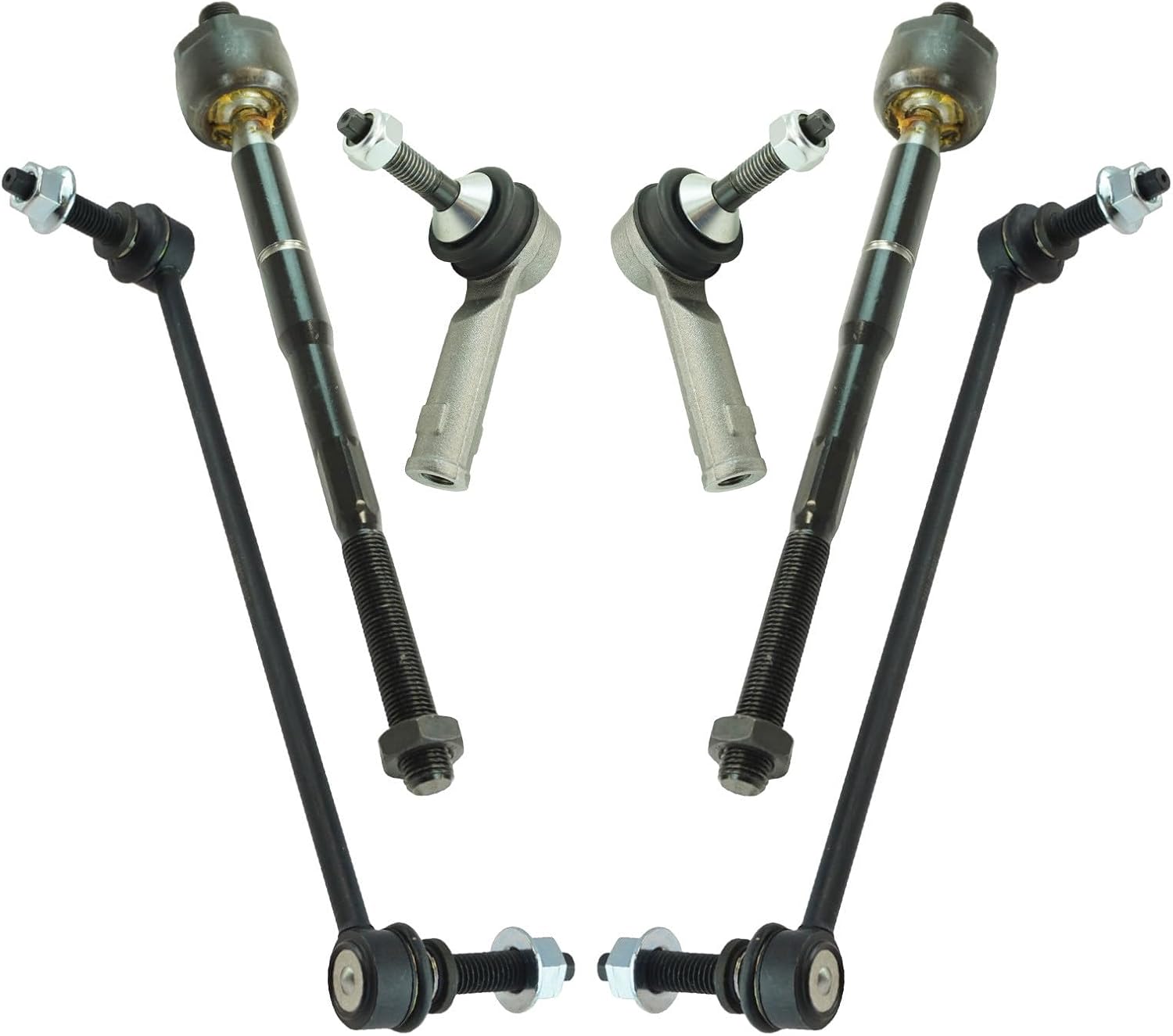 TRQ Front Steering and Suspension Kit Tie Rods Sway Bar Links Compatible with 2011-2016 Ford Explorer 2017 Ford Explorer L4 2.3L 2013-2016 Ford Police Interceptor Utility