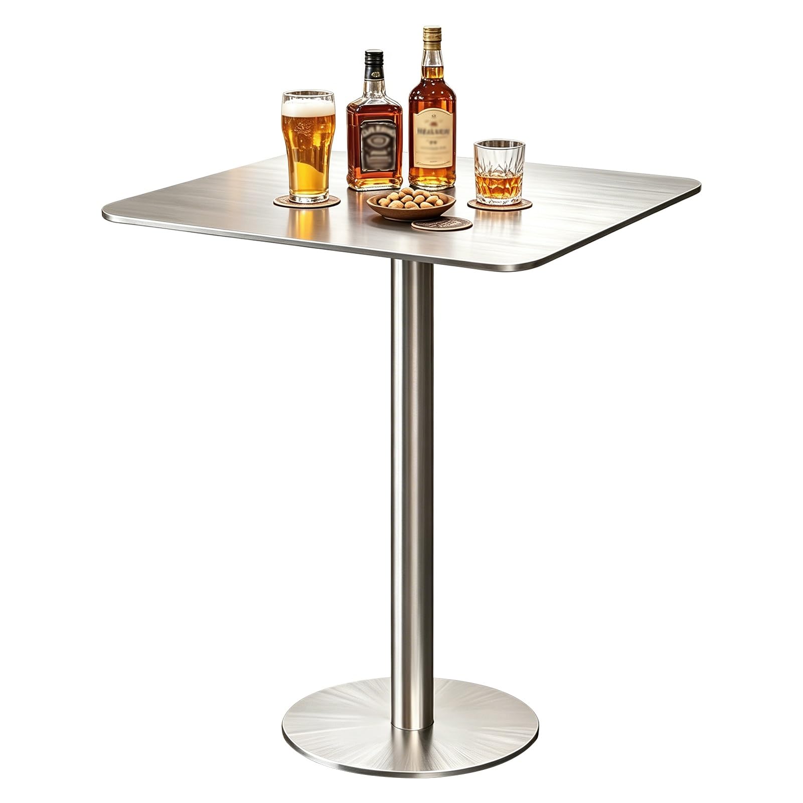Table d'appoint carrée intérieure extérieure avec finition brossée haut de gamme