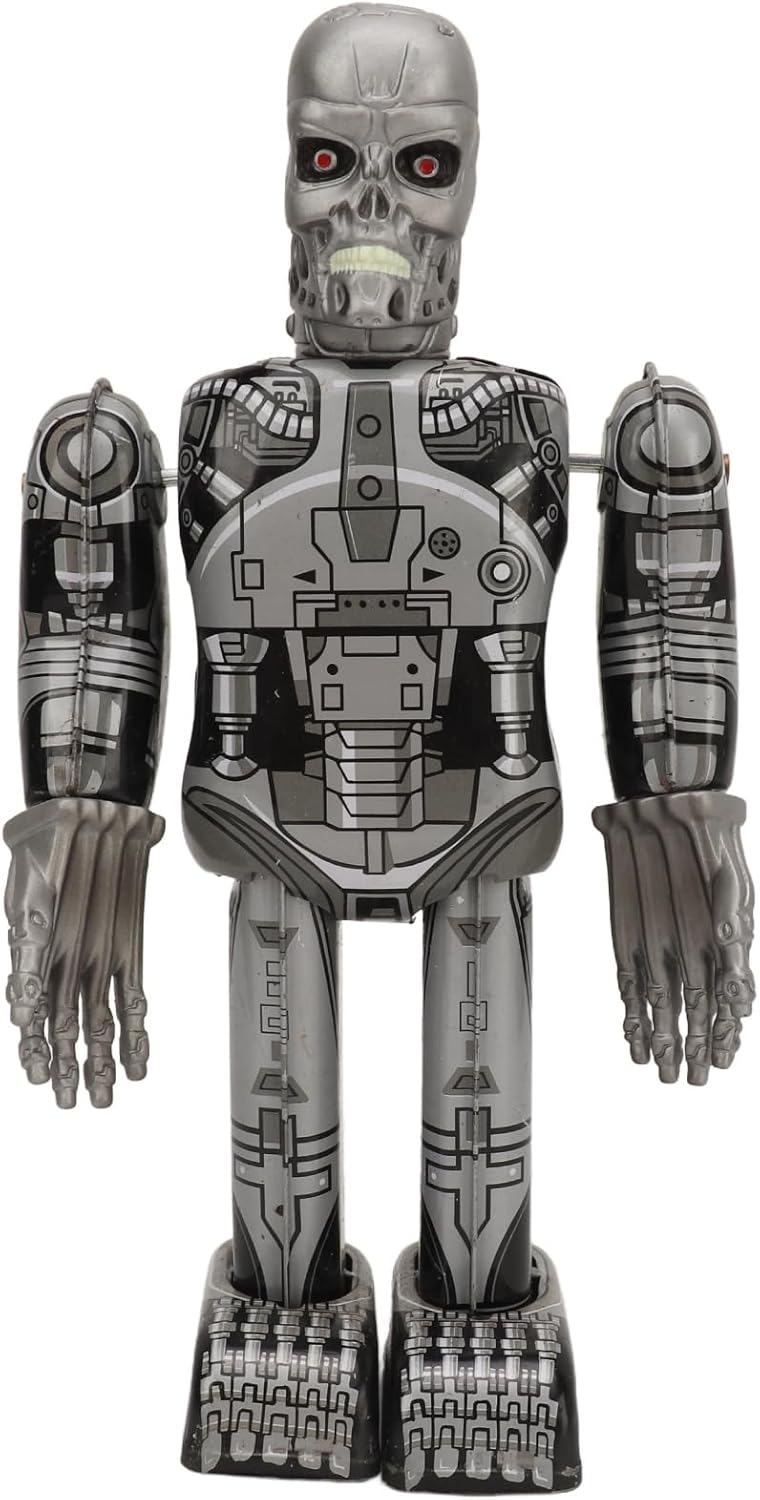 SUNGOOYUE Wind Up Toys Vintage Skull Robot, Retro Tinplate Collectible Walking Toy for Adults, Perfect Themed Parties and Collectors