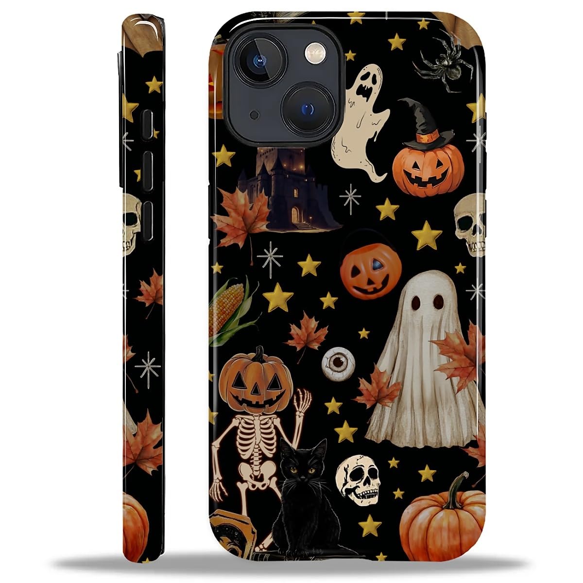 for iPhone 14 Plus Case for Women Girl Men Boy, Compatible with MagSafe, Shockproof Soft Silicone & Hard PC Shell Protective Case for iPhone 14 Plus - Vintage Scary Halloween Skull Vintage Scary Halloween Skull IPhone 14 Plus