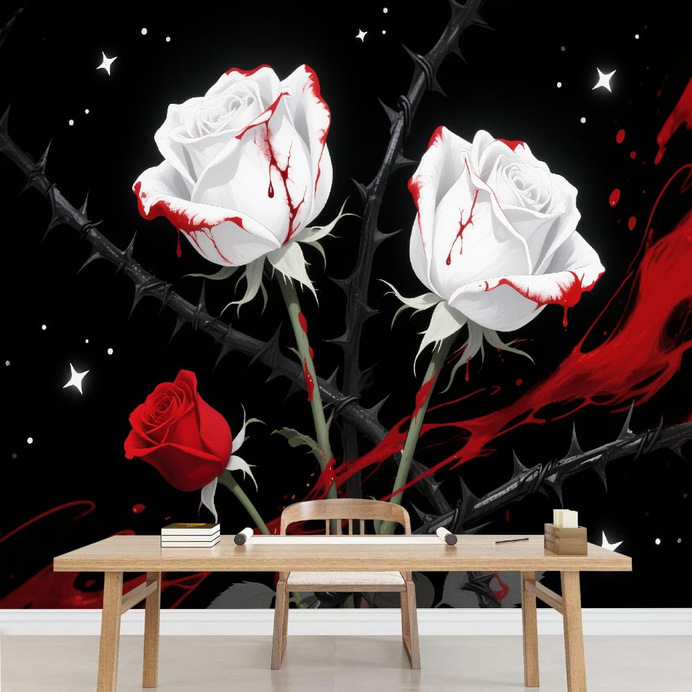 Papier peint photo 3D rose blanche xxl 495x353cm amovible grand salon