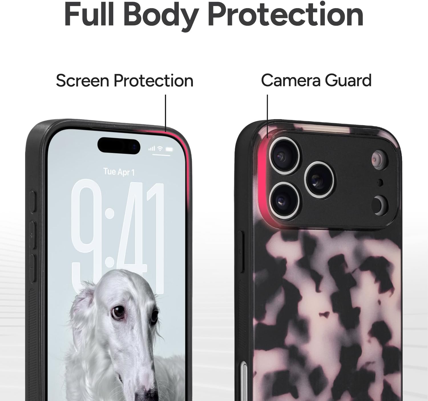 Phone Case for iPhone 17 Pro Max,[Compatible with Magsafe][Full Camera Protection], Tortoise Shell Shockproof Protective Phone Cover for Women, Fashion Slim Lightweight Magnetic Case Black - Image 4