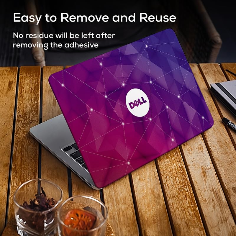 Image of Galaxsia DL246 Top+Wrist Pad Vinyl Laptop Skin /Sticker /Cover for 14 Inches Laptops Laminated-Removable-HD Quality Compatible for Dell (13.8x9.6 Inches)