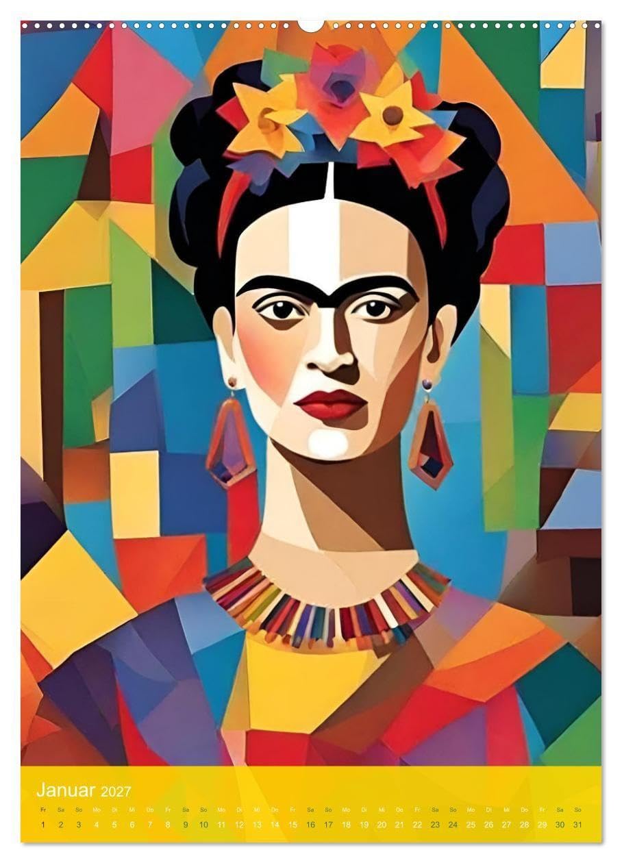 Gefangen in Normen. Frida Kahlo inspiriert. Flor de mi alma (hochwertiger Premium Wandkalender 2027 DIN A2 hoch), Kunstdruck in Hochglanz: Frida inspiriert – Stärke jenseits der Norm (CALVENDO Kunst)