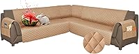 Vista 25 de Fundas para sofá modular, impermeables, 6 piezas, fundas de sofá en forma de L, lavables, antideslizantes, fundas para sofá seccional, suaves