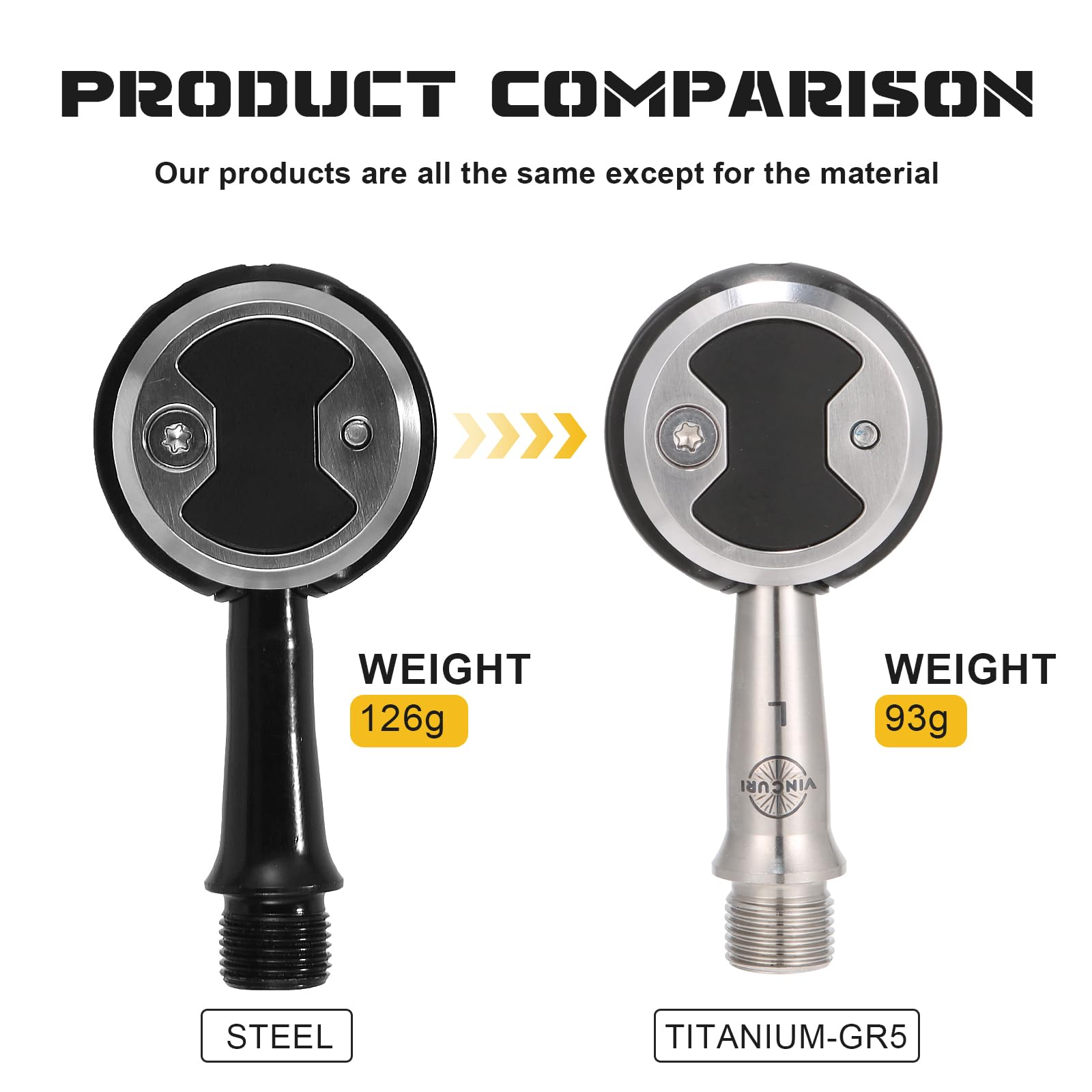 Vincuriselect Ultralight GR5 Titanium Pedal Axle Pack with Installation Kit for SpeedPlay Lock Pedal, Standard - Image 3