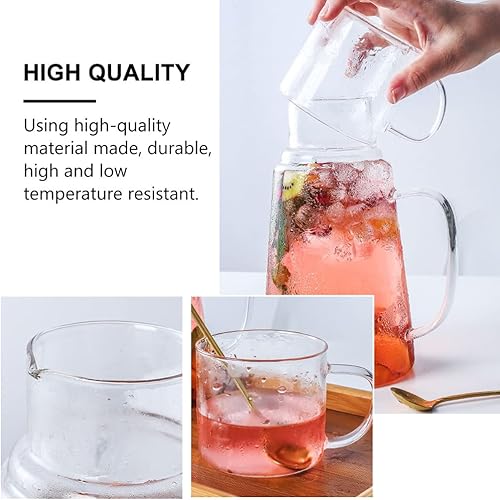Miniatura 2 de Cabilock Juego de jarras de agua de noche de 40.6 fl oz, vaso transparente de hielo, jarra de vidrio, botella de vidrio, tetera para dormitorio,