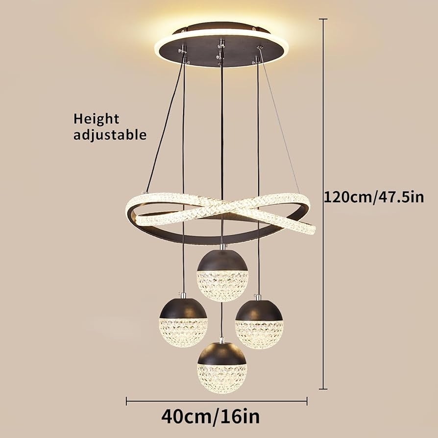 NHC スッポンミラクル SpavzeMe Modern LED Chandeliers, Dimmable 3-Color Kitchen