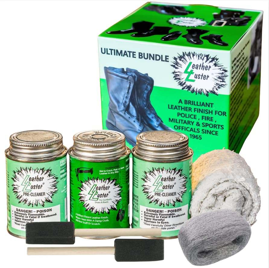 Leather Luster Patent Leather Polish, Cleaner and Conditioner | Made in the USA (Ultimate Bundle - 21oz)