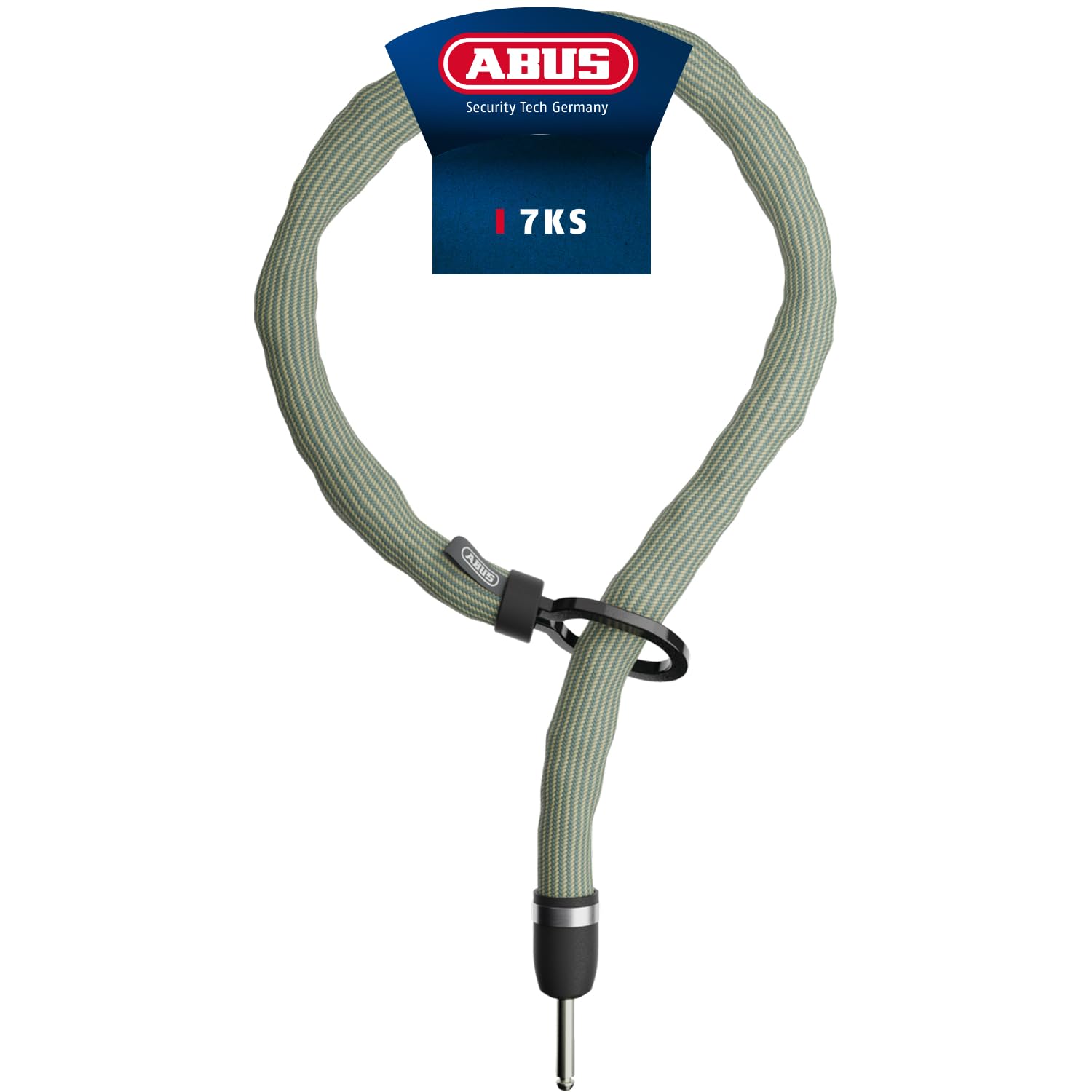 ABUS Chaîne d'insertion ADAPTOR CHAIN Superior 7KS, 100 cm, verte | Chaîne d'insertion pour antivol de cadre, 7 mm acier trempé, compatible antivols ABUS