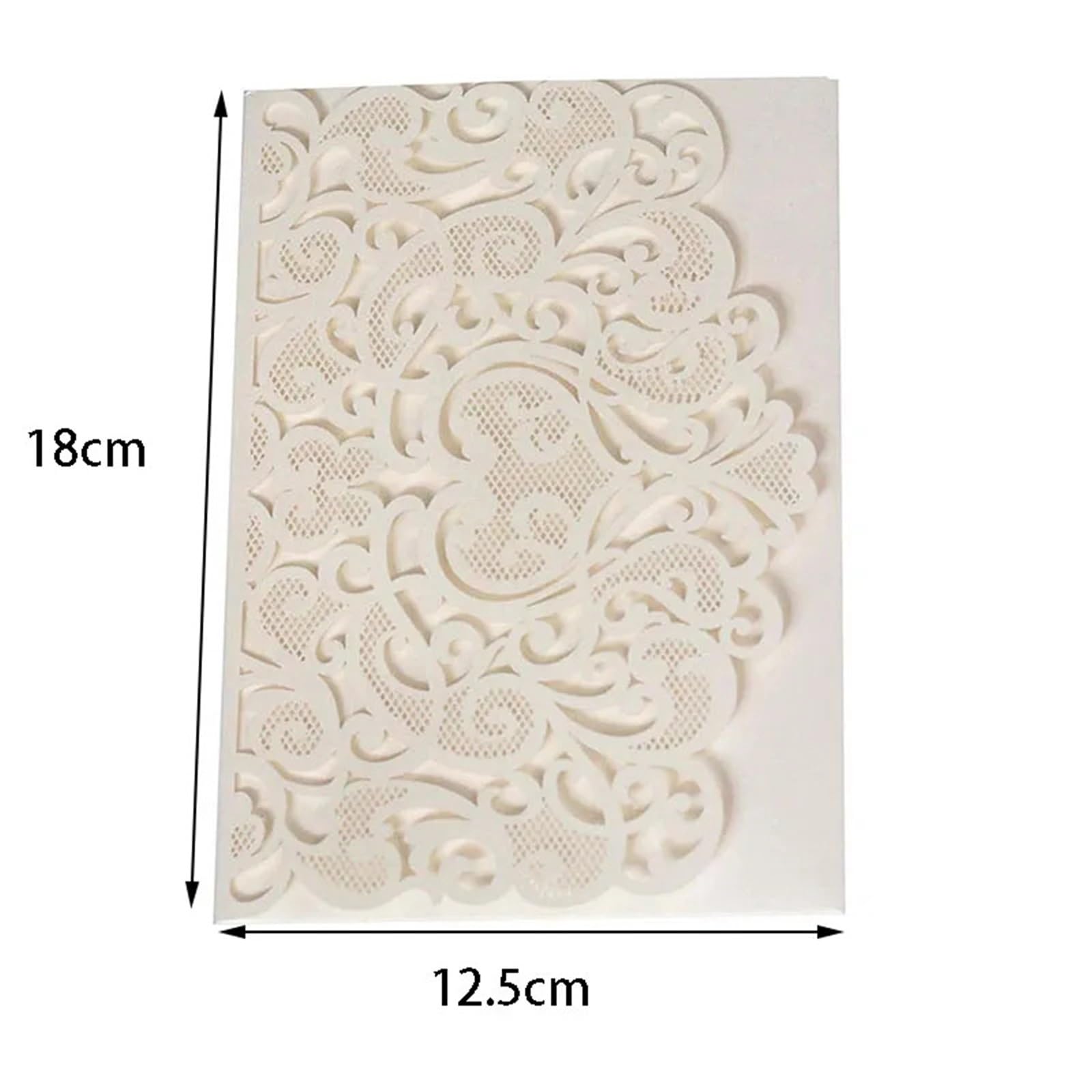 25/50 pezzi Laser Cut Invito a nozze Trifold Business Lace Biglietti di auguri Matrimonio Compleanno Festa Regalo Forniture(Red,50pcs)