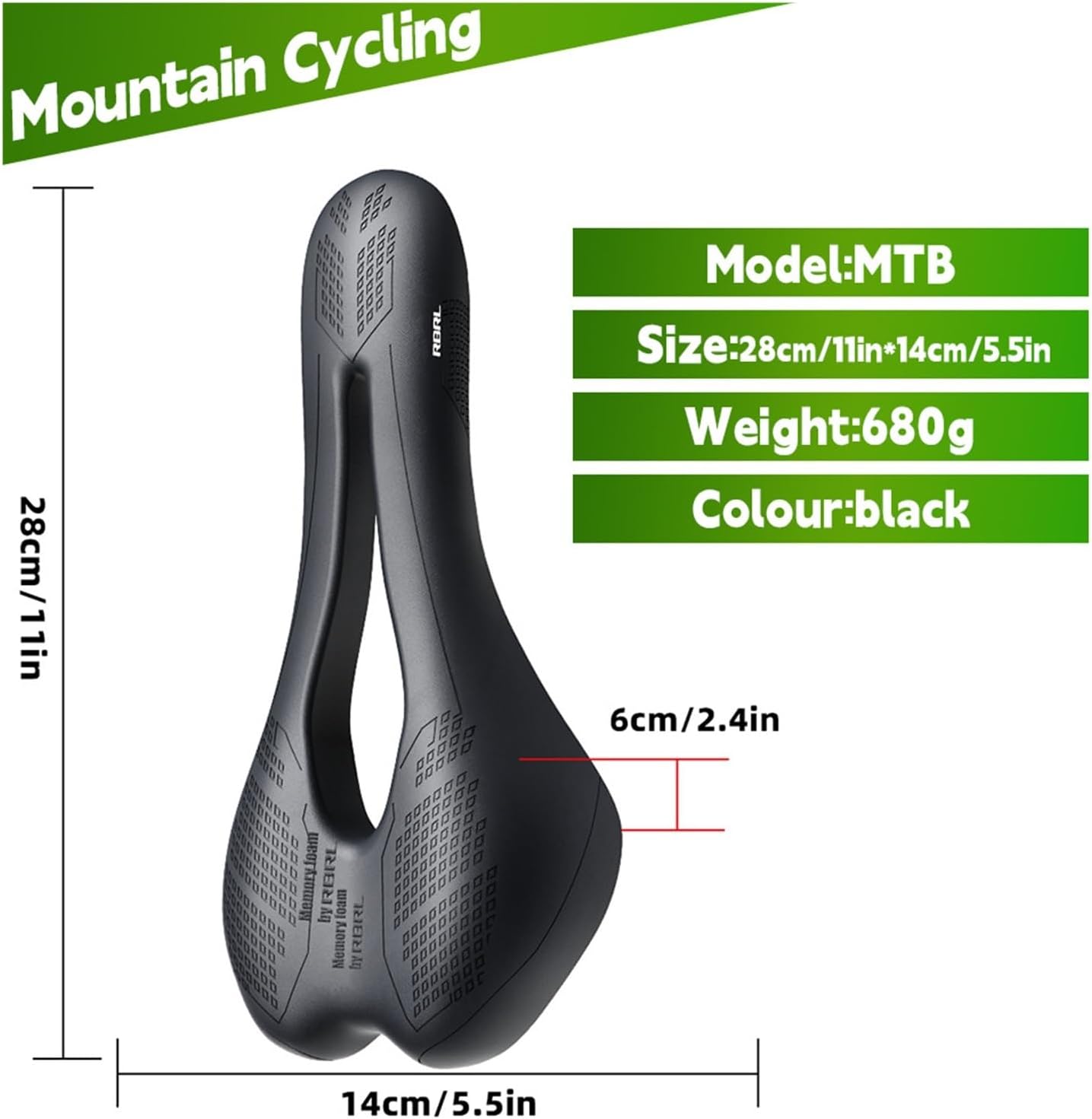 1PCS Bicycle Saddle Waterproof Bike Seat Hollow Breathable Comfortable MTB Shock Absorption for Road City Cycling