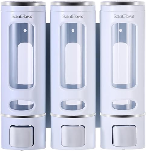 Dispensadores de champú para ducha, dispensador de jabón montado en la pared, 3 cámaras, acondicionador y jabón corporal, juego de dispensador