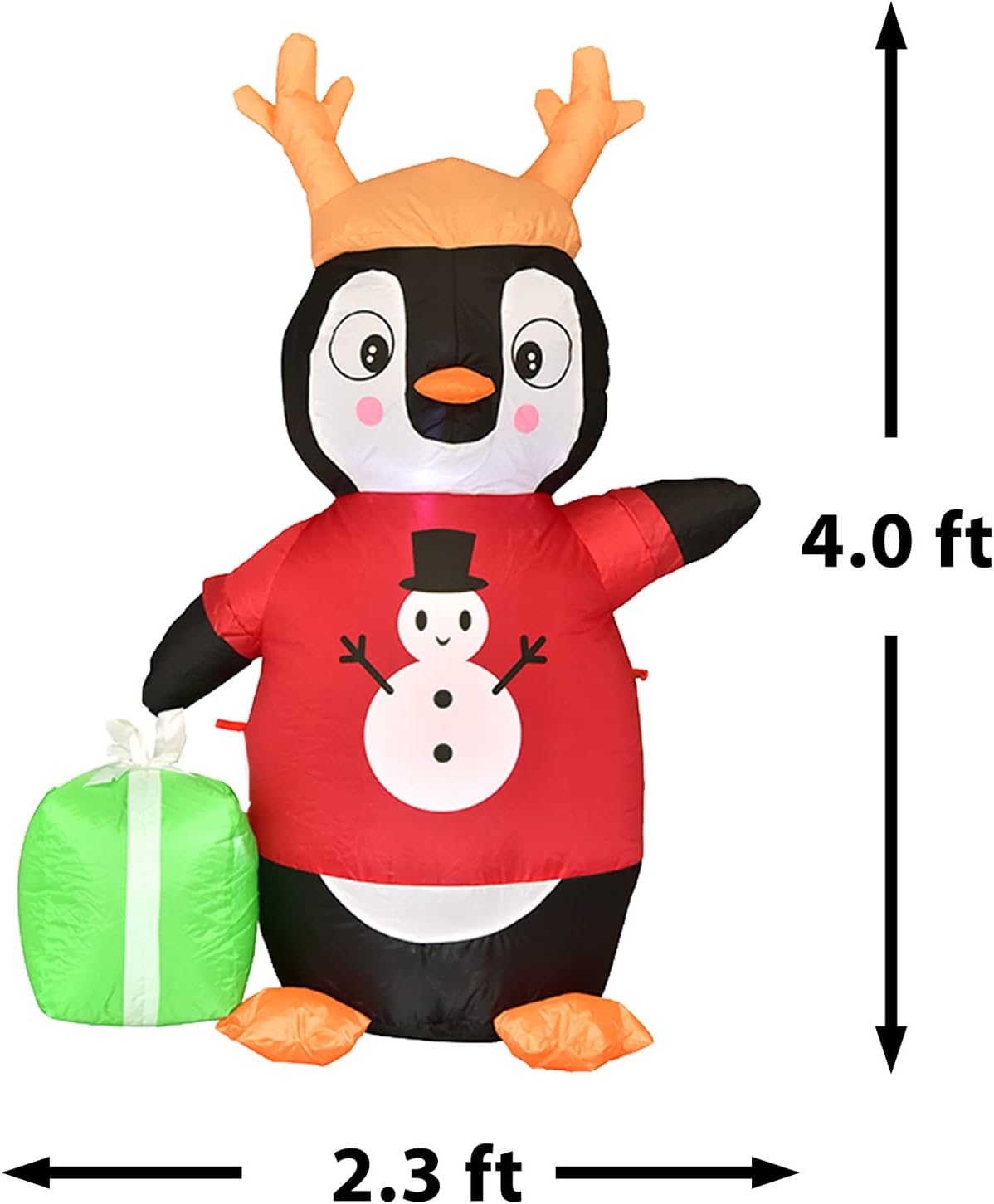 4 Ft Tall Christmas Inflatable Penguin Decorations, Outdoor Decoration with LED Lights, Holiday Blow Up Outdoor Yard Decoration : Patio, Lawn & Garden