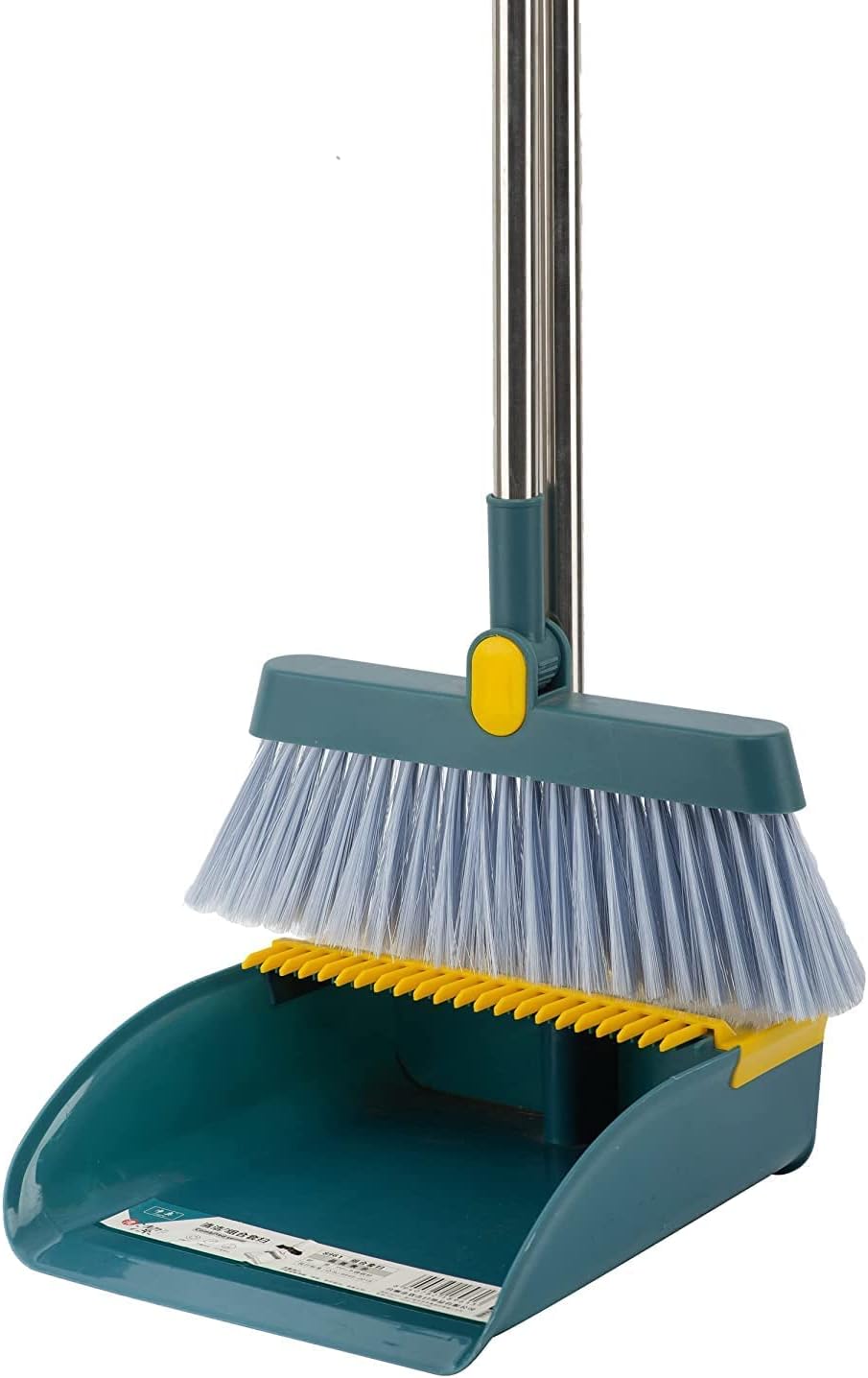 Kiesh Broom and Dustpan,Dust Pan and Broom Set Standing Upright,Elegant & Durable Broom Dustpan with Stainless Long Handle Optional Length, Ideal for Kitchen Home Office (Pattern 10)