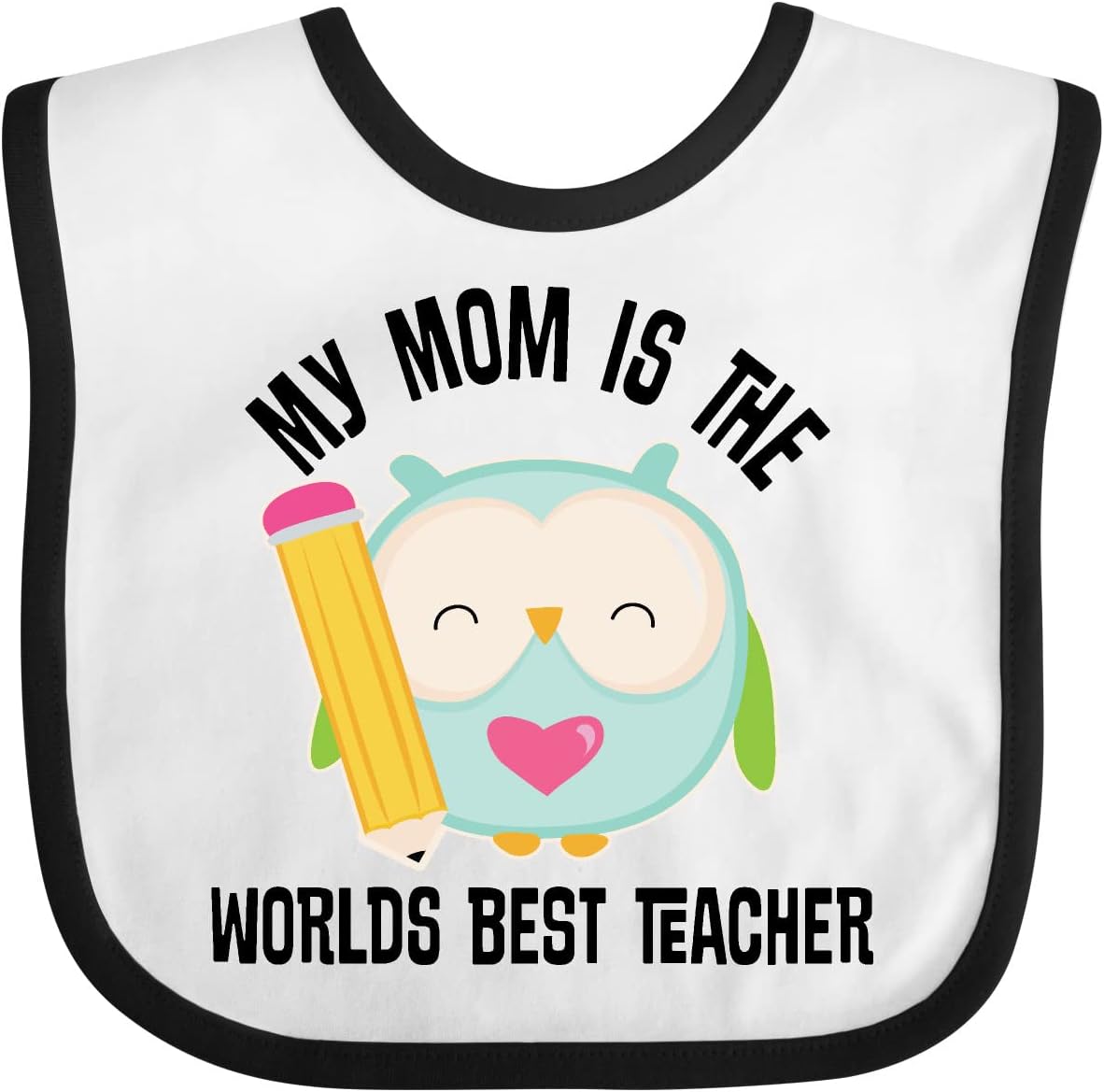 inktastic Teacher Mom School Owl Baby Bib