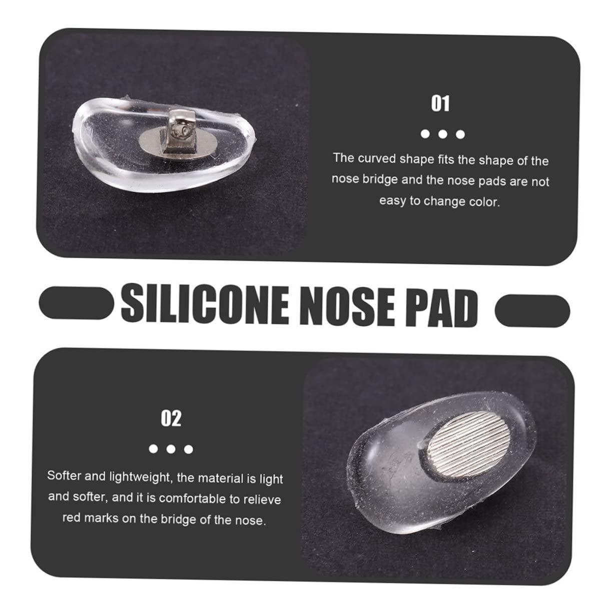 Didiseaon 60 Paires Plaquettes Nasales Protège-Nez pour Lunettes Verres Clairs Sangle De Pont De Lunettes Spectacle Coussinets De Soutien du Nez Tapis De Nez De Lunettes Gel De Silice Silver