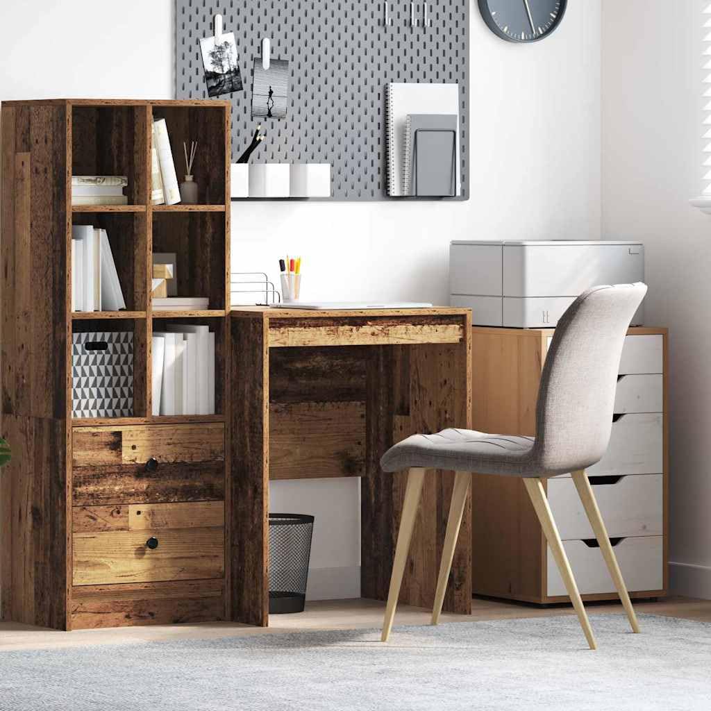 Scrivania in legno anticato, 60 x 50 x 76 cm, in legno, compatta, per home office e studio, ripiano per laptop e monitor, dimensioni pratiche per camera dei ragazzi e postazione di lavoro da