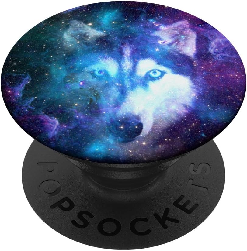 Wolf Galaxy Popgrip PopSockets PopGrip: Swappable Grip for Phones & Tablets PopSockets PopWallet for MagSafe