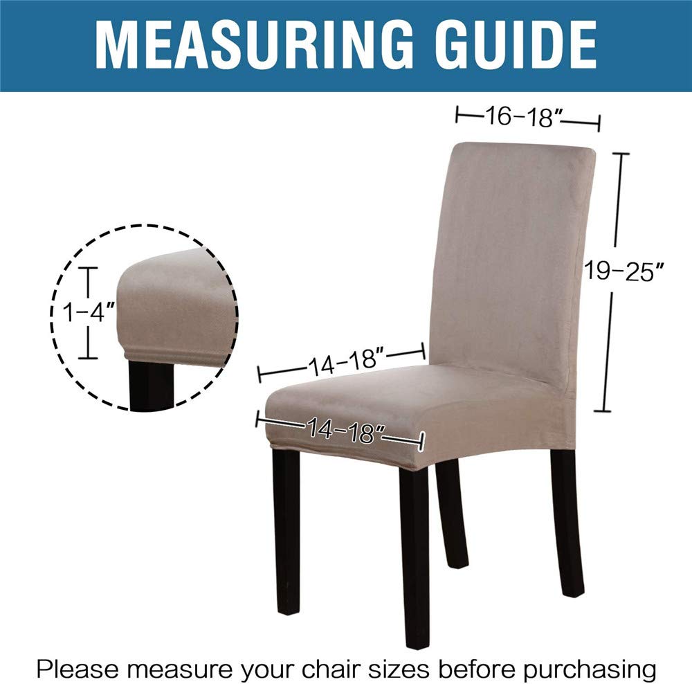 LINGKY Housse De Chaise De Salle à Manger en Daim Housse De Chaise en Velours pour Salle à Manger, Protecteur De Chaise à Dossier Haut Amovible Extensible Doux Hydrofuge (Taupe,Set of 6)