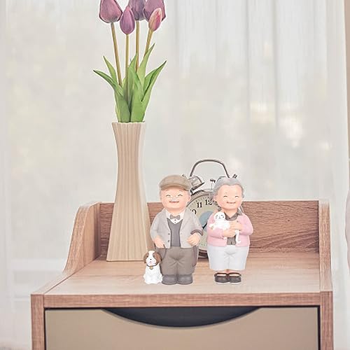 Miniatura 7 de Yardwe 1 juego de figuras de pareja amorosa figura de padres figura de pareja anciana encantadora estatua de pareja decoración del día de San