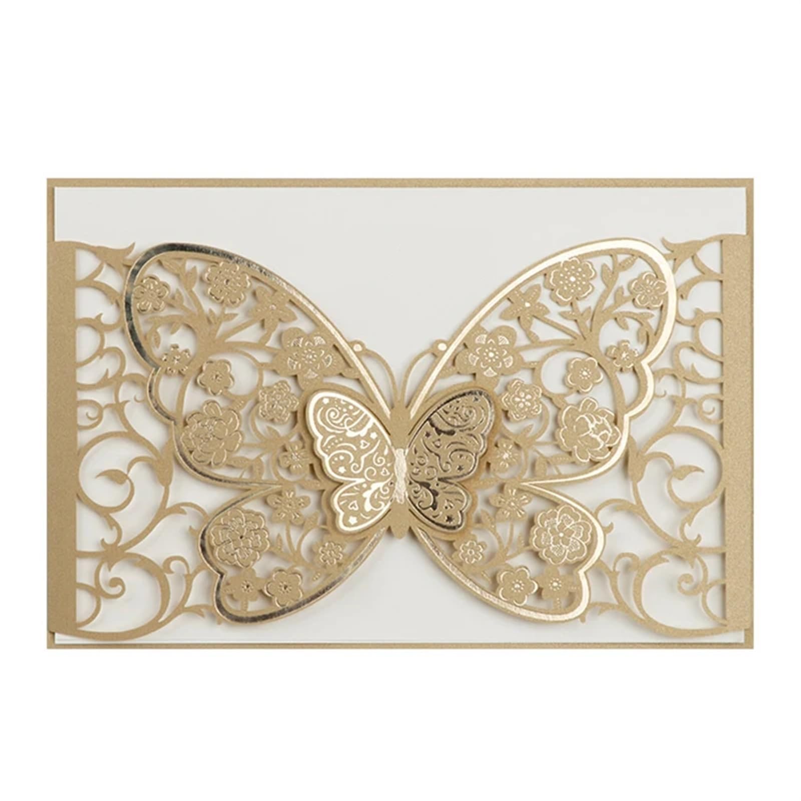 Hochzeitseinladungen 50 Stück Schmetterling, Lasergeschnittene Hochzeitseinladungskartenhüllen, Party-Postkarte, Geschäftsgrußkarte, Verlobung, Hochzeitsdekoration Für Verlobung Party(Mix)
