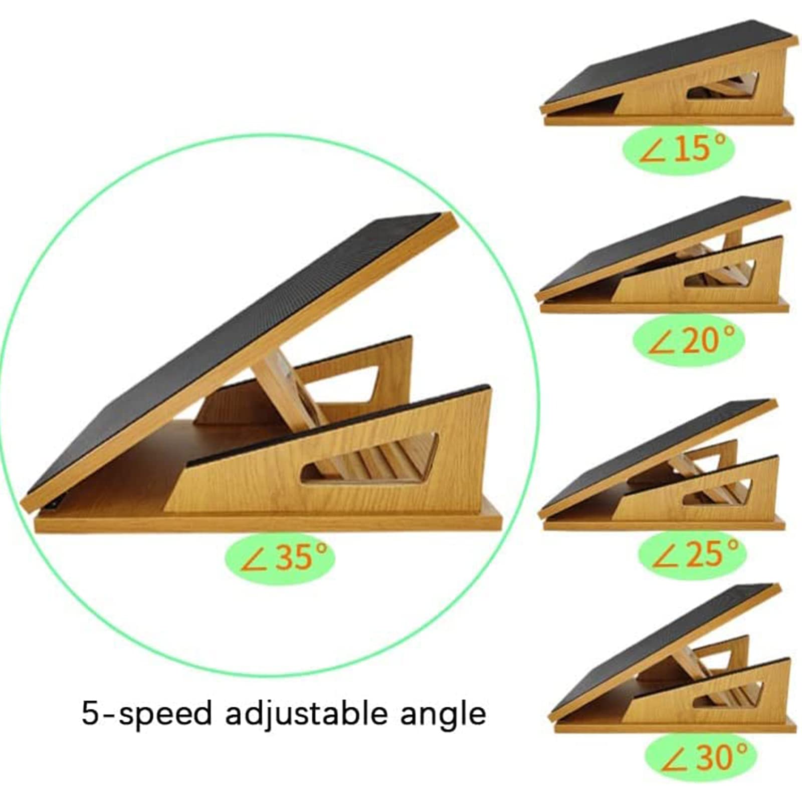 Tavola Inclinata Legno Per Stretching Polpacci - 5 Posizioni, Antiscivolo, Con Manico - Foto 7