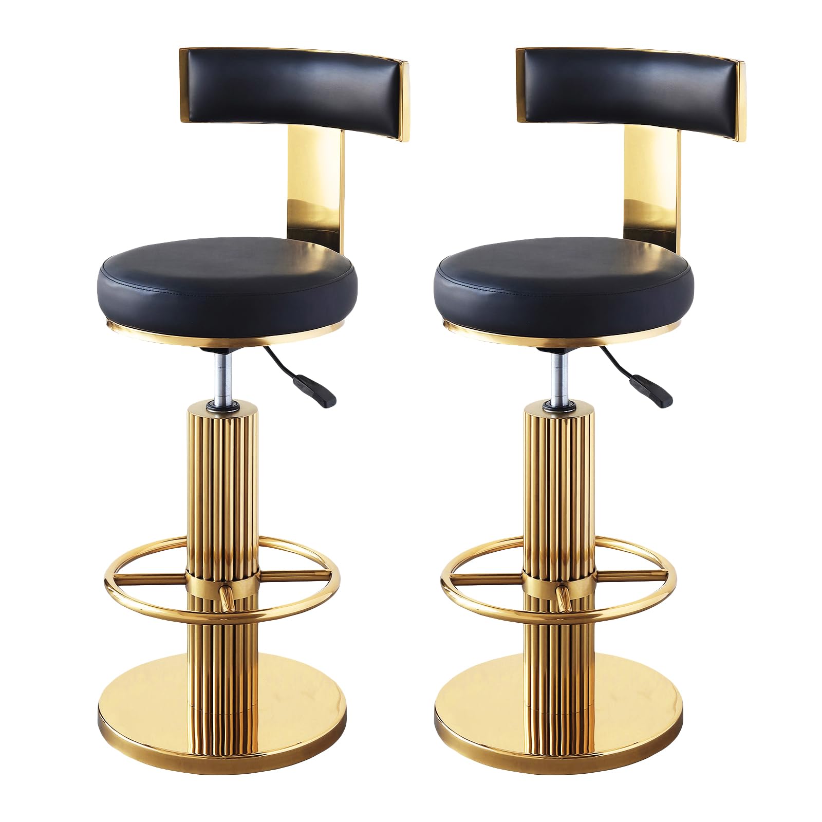 FUNROLUX Adjustable Swivel Bar Stools Set 2 Kitchen Counter Height Stools