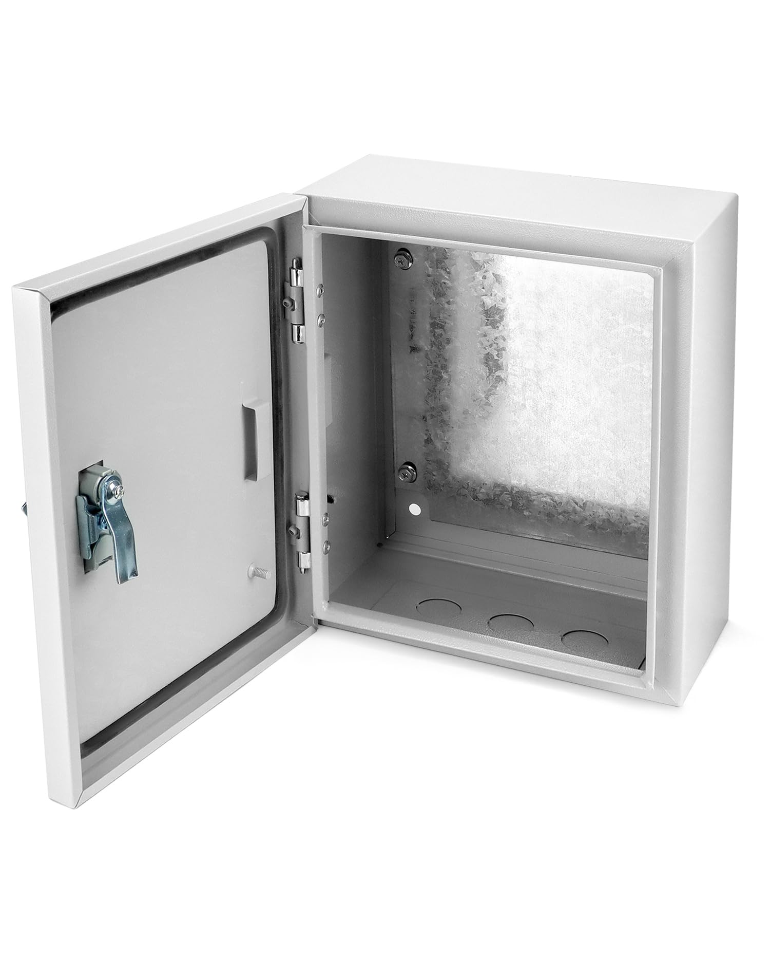 QWORK Scatola elettrica esterna resistente, poliestere rinforzato in fibra di vetro, acciaio, 30,5 x 25,4 x 15,2 cm con serratura e chiavi per uso industriale, centro commerciale, residenziale