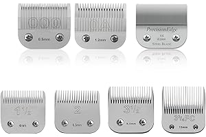 Professional Detachable Ceramic Clippers Blades 7 Pcs Compatible with Oster Classic 76/Star-Teq/Power-Teq...
