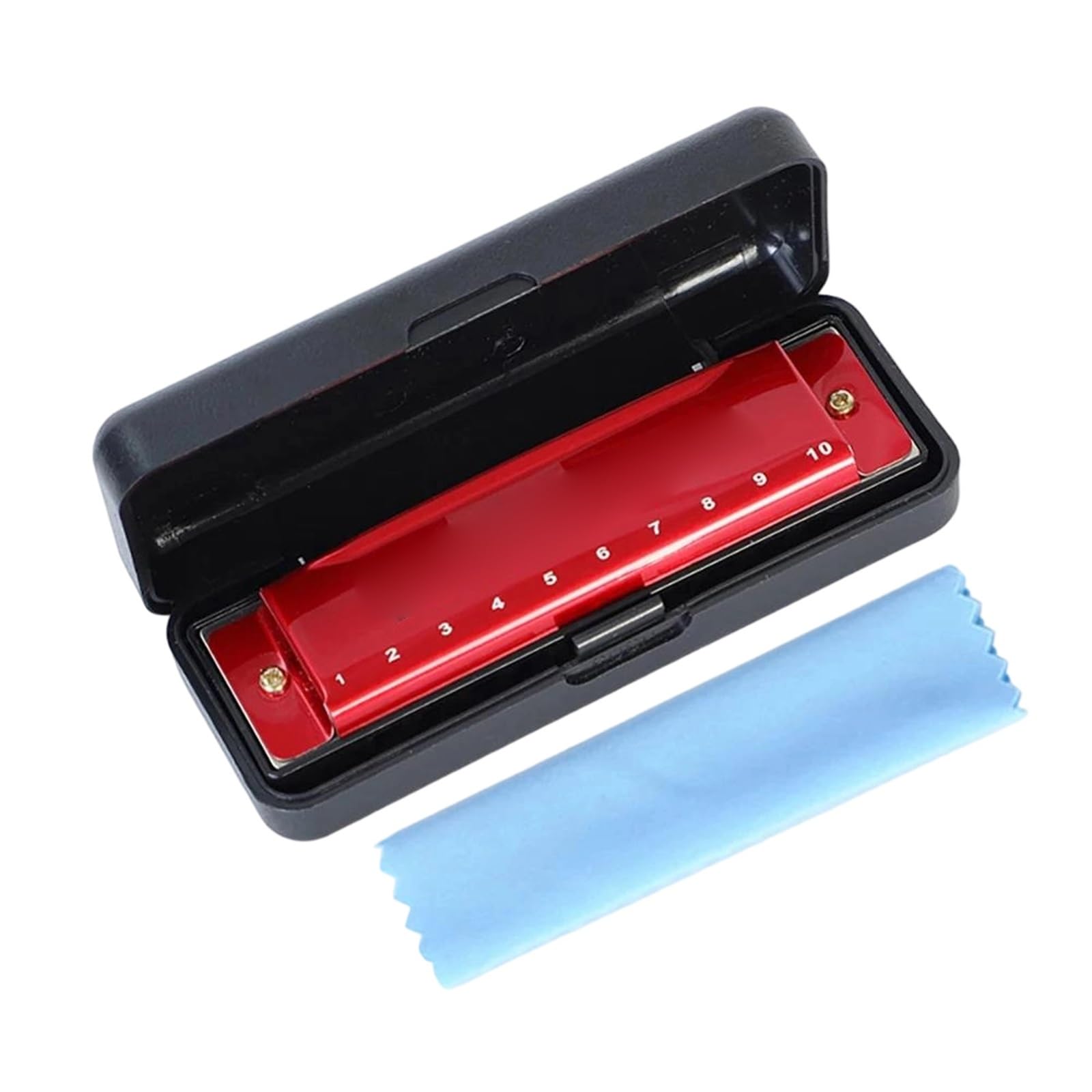 Mundharmonikas Für Anfänger Und Erwachsene Diatonisches Mundharmonika-Instrument mit 10 Löchern in C-Dur(Red)