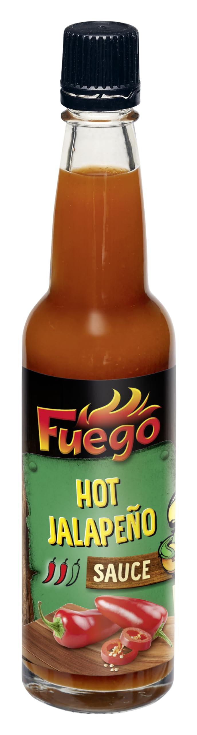 Kattus - Jalapeño Sauce HOT | Zum feurig-scharfen Verfeinern von Fleisch, Gemüse | Zum Würzen von Saucen und Dips | Vegan, ohne Geschmacksverstärker | 100 ml in der Glasflasche