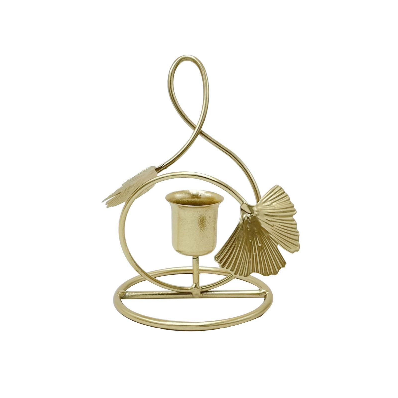 Ginkgos Wrought Iron Wedding Table Candlestick Decorations Home Candlelights Dinner Metal Holder Ginkgos Candlestick