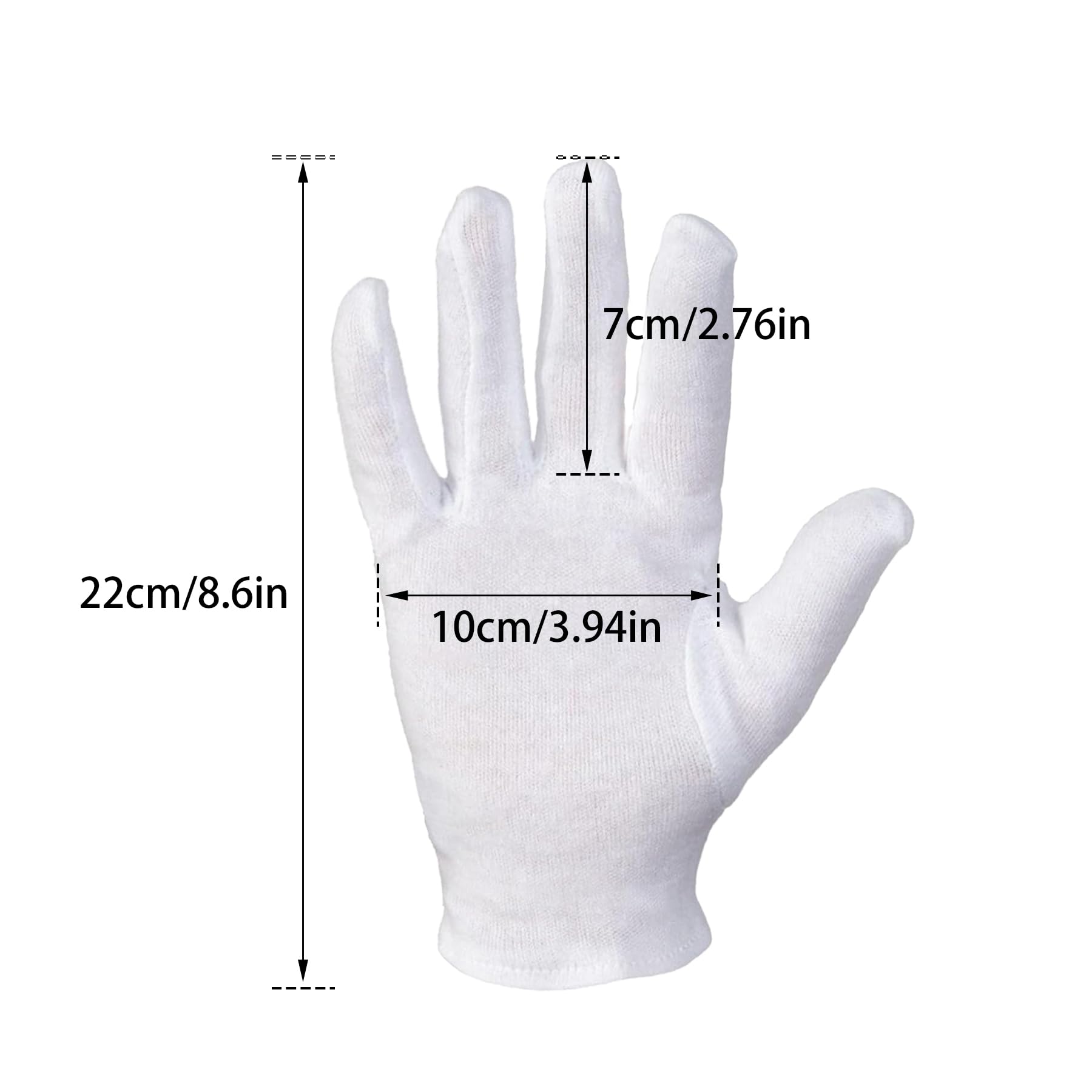 6 Paia Guanti di Cotone Idratanti per Mani Secche, Eczemi, Bellezza, Pelle Sensibile e Irritata, Sottile Neurodermatite a Maglia, Traspiranti, Sottili Guanti da Lavoro a Mano Asciutta 22cm