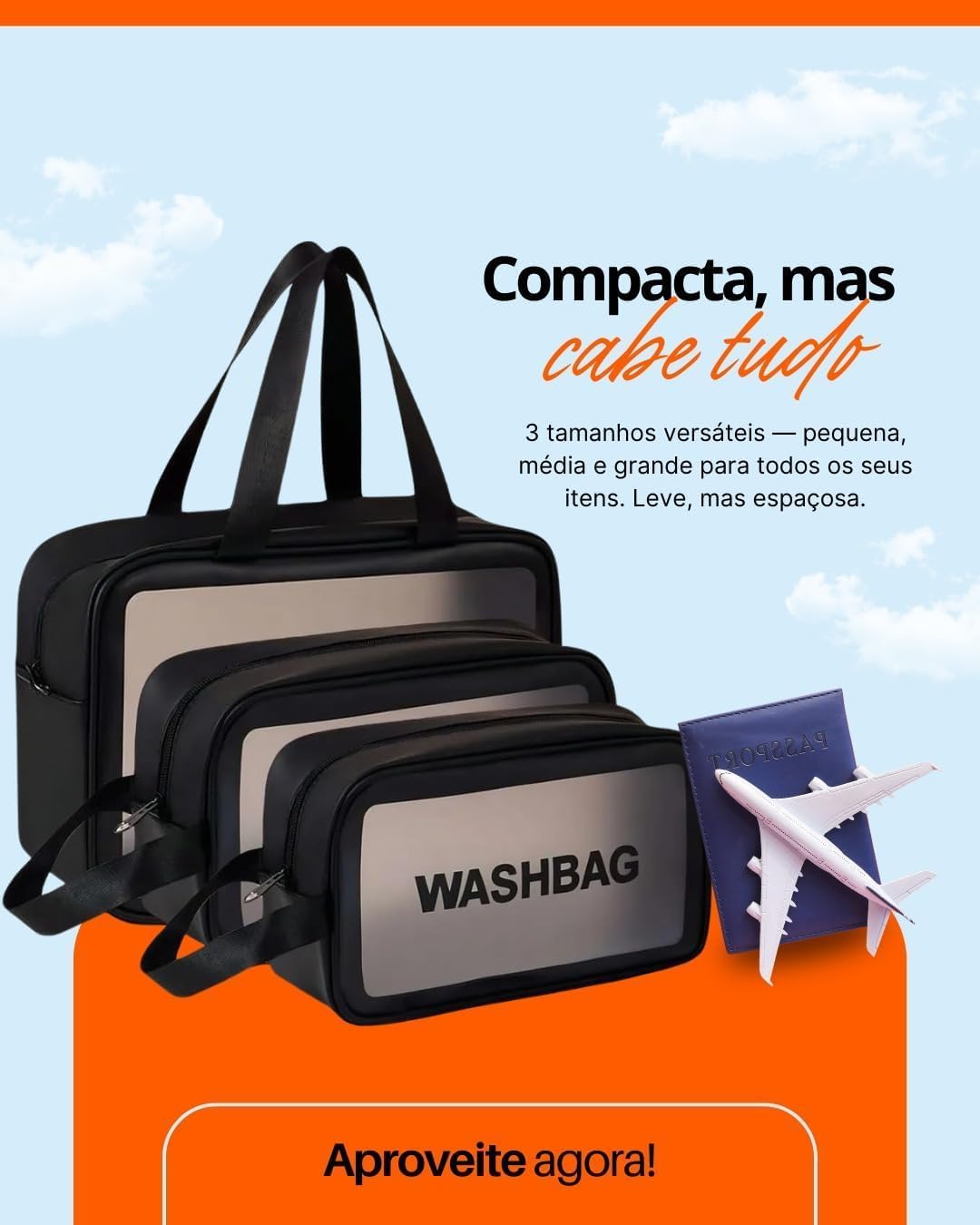 Kit 3 Necessaire Feminina Viagem Praia PVC Impermeável Zíper Grande Espaçosa Bolsa Organizadora Cosméticos Lavável Durável Prática Estilo Blogueira Luxo (PRETA) Kit 3 Necessaire Feminina Viagem Praia PVC Impermeável Zíper Grande Espaçosa Bolsa Organizadora Cosméticos Lavável Durável Prática Estilo Blogueira Luxo (PRETA)