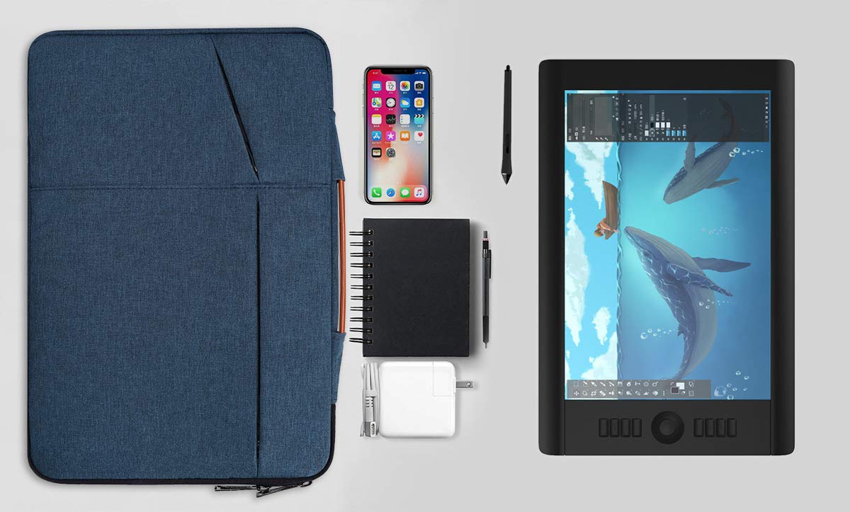 Funda protectora para tablet Wacom Cintiq Pro 16/Wacom Cintiq 16, Wacom Cintiq 22, Wacom Intuos Pro PTH860, impermeable, color azul