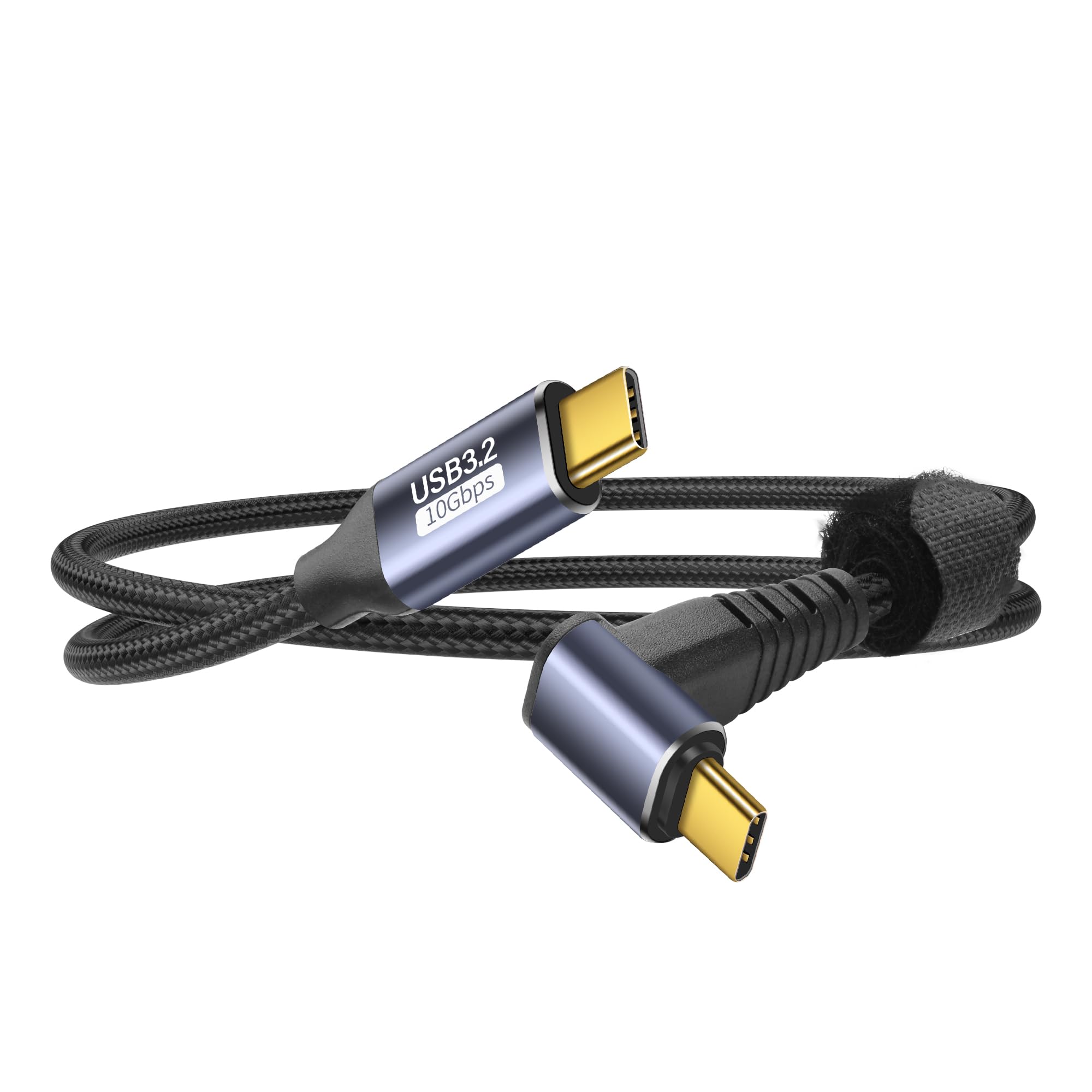 YACSEJAO USB C zu USB C 90 Grad Kabel 10Gbps USB Typ-C 3,1 Gen2 Stecker zu Stecker Datenübertragung 4K@60Hz Video Kabel Unterstützung 100W Schnellladung (0,5M/1,6FT)