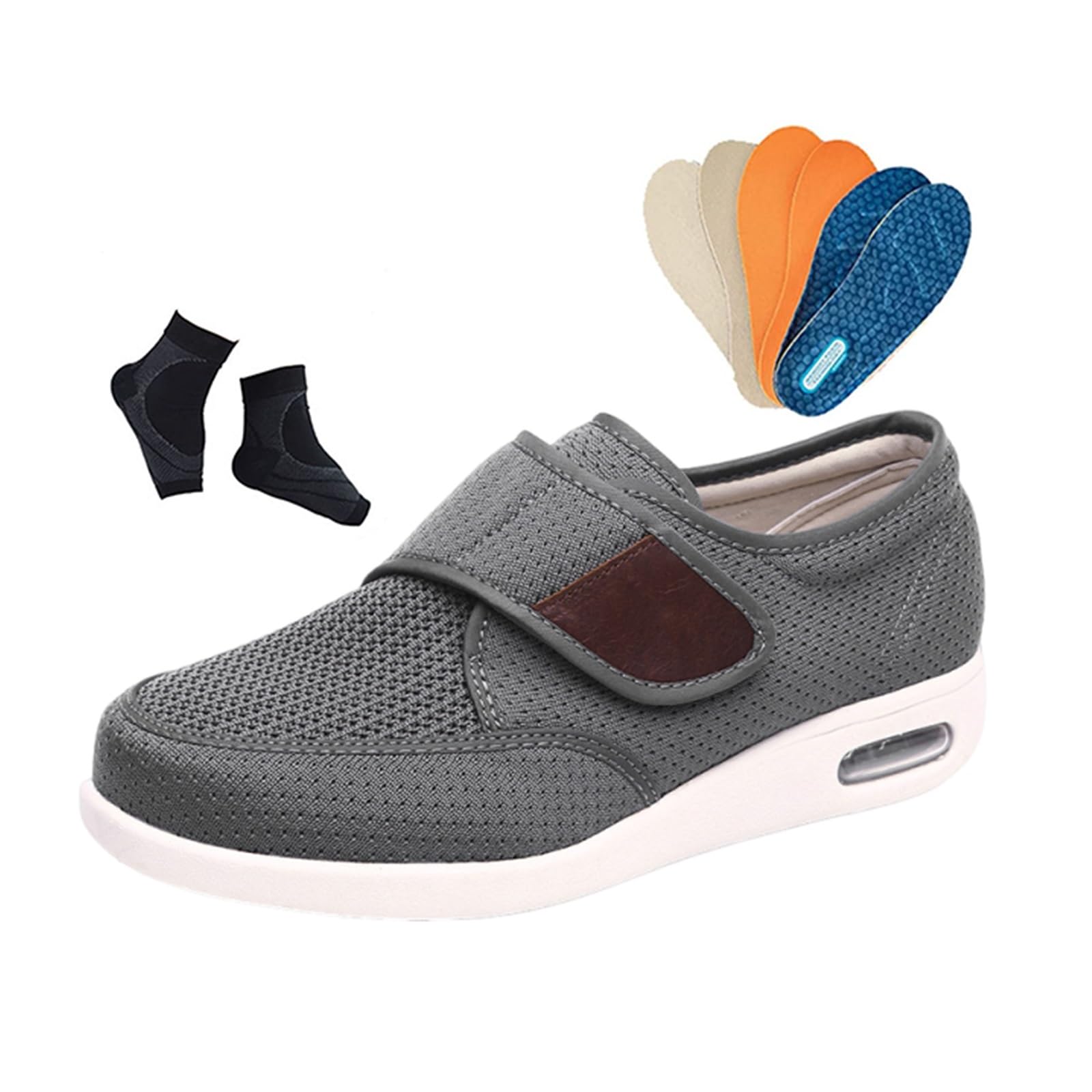 Męskie Buty Do Chodzenia Z Obrzękiem Cukrzycowym, Męskie Regulowane Szerokie Antypoślizgowe Buty Do Chodzenia Z Obrzękiem Stóp, Szerokość Lekkie, Oddychające Trampki, Na Obrzęk, Stóp